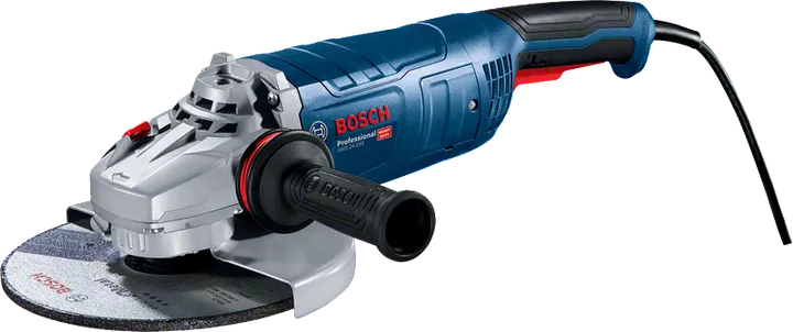 Meuleuse angulaire 230mm-240W* La pognée et le poids léger de la machine réduisent la fatigue d'utilisation* Interruption immédiate dès le relâchement de l'interrupteur*Dotéd'uncapotdeprotectionanti-rotationetindéformableprotégeantl'utilisateurencasd'éclatementdudisque*Changement simple et rapide du disque ou de l'accessoire offerte par broche