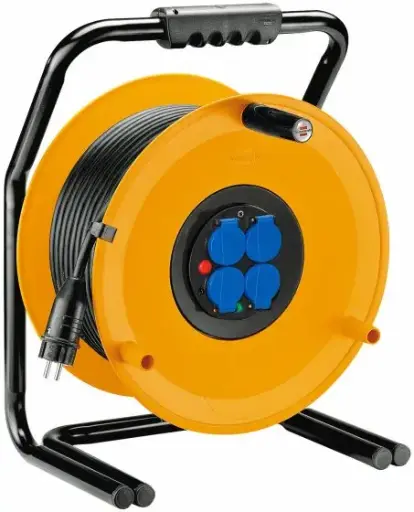[99_44_01_0012] EnrouleurprofesssionneldechantierHO7RNF50m-3Gx2,5mm²/7000Watts)-4prises2P+T/couvercledisjonct