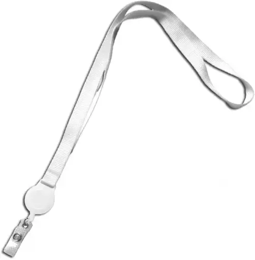 [CORDO121] Cordons de badge brodés BOAD couleur rouge de 15mm brodés avec fil blanc